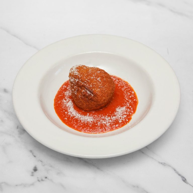 Arancino Toledo Golden crispy arancini – Italian rice balls with a rich filling at Amore & Limoncello, Fulham